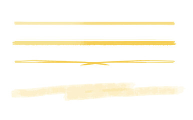 手描きのアンダーライン　黄色のグラデーション
