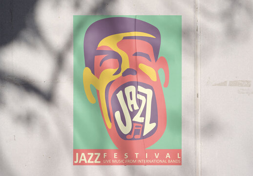 Vertical Poster on Wall surrounded by soft shadows from nearby trees.