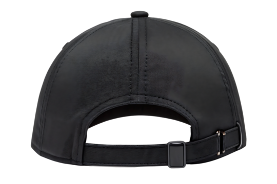 Black leather baseball cap headwear accessory
