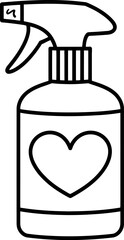 Spray Bottle with Heart Design Vector Illustration Design