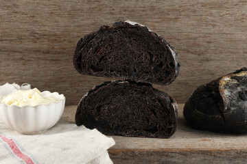 Half-Stack Chocolate Sourdough Bread with Cream Cheese Spread