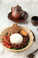 Nasi Gudeg Komplit, Favorite Signature Dish from Yogyakarta Indonesia.