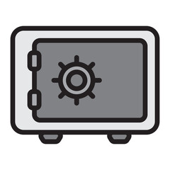 Safe Vault Vector Filled Icon Design