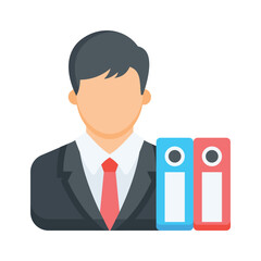 Creatively designed amazing flat style icon of office manager
