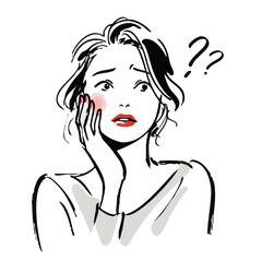 Beauty Line illustration of Emotional Woman Series –  Wonder