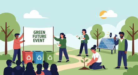 Green Future Event Community Gathering For Environmental Awareness