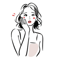 Beauty Line illustration of Emotional Woman Series –  Surprise