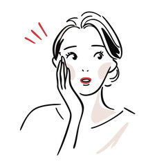 Beauty Line illustration of Emotional Woman Series –  Pleasure