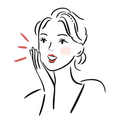 Beauty Line illustration of Emotional Woman Series –  Pleasure