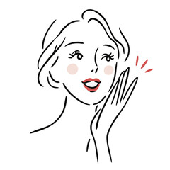 Beauty Line illustration of Emotional Woman Series –  Pleasure