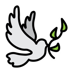Obraz premium Peace Dove Vector Filled Icon Design
