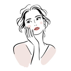 Beauty Line illustration of Emotional Woman Series –  Wonder