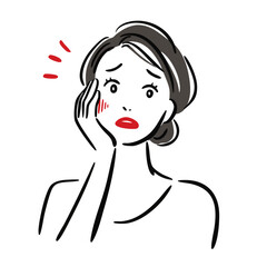 Beauty Line illustration of Emotional Woman Series –  Surprise