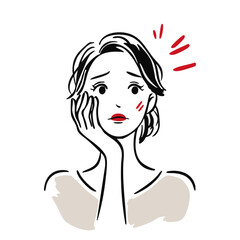 Beauty Line illustration of Emotional Woman Series –  Wonder