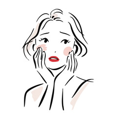 Beauty Line illustration of Emotional Woman Series &ndash;  Wonder