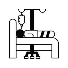 Injured icon with white background vector stock illustration