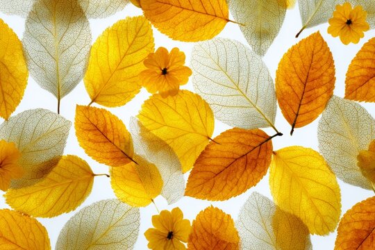 Nature's palette: whispering yellow and white in autumn. Breakin
