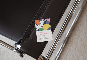 Mockup Of Customizable Vertical Eu Business Card