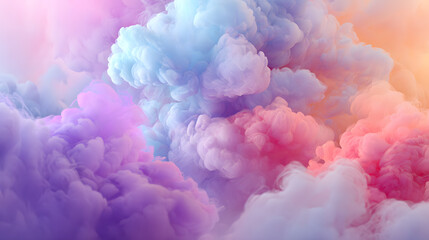 Fototapeta premium Soft colorful clouds blending in pastel tones