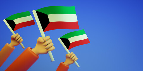 Kuwait Independence Day-3D illustration. 3d render.