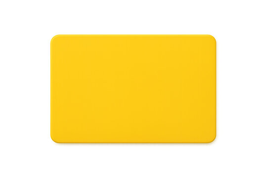 Yellow card for sport events, punishment or warning in soccer, football matches, with transparent background