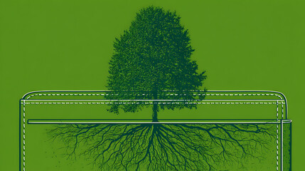 A tree is growing out of a wallet