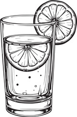 Refreshing Lemon Slice Drink in Clear Glass for Cool Summer Citrus Beverage with Fresh Flavour