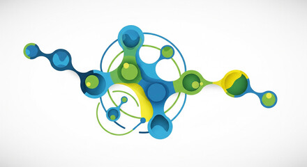 Abstract Molecular Structure with Circles A Dynamic Scientific Design