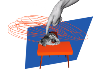 Creative collage picture human hand asleep woman tired exhausted overwhelmed workaholic drawing doodles workplace table