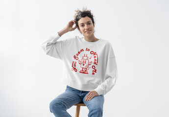 Mockup Of Woman In Customized Sweatshirt