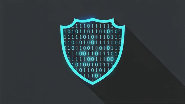 Cybersecurity Shield with Binary Code Animation.mp4