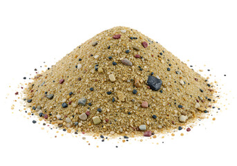 Pile of Sand with Colorful Pebbles and Grains - Natural Texture Background