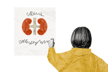 Creative photo collage picture anonymous woman picture pencil doodles artist talented billboard placard drawing background