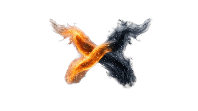 Fiery Zodiac Symbol on Transparent Background