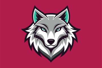 Obraz premium wolf head logo vector in white background