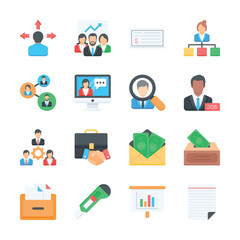 Take your hands on this carefully designed amazing business icons in flat style