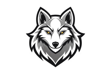 Fototapeta premium wolf head logo vector in white background