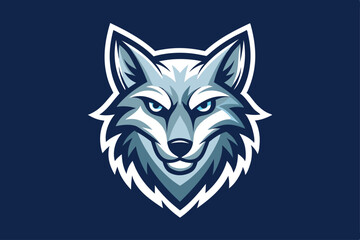 wolf head logo vector in white background