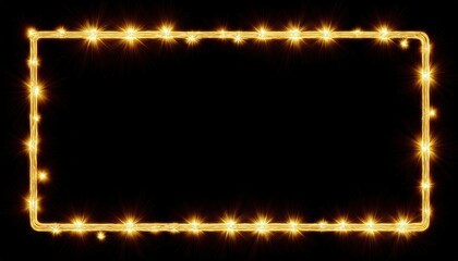 golden light frame glows vibrantly against dark backdrop creating festive mood with ample copy space ideal for banner design or wallpaper decoration