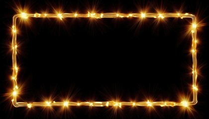 golden light frame glows vibrantly against dark backdrop creating festive mood with ample copy space ideal for banner design or wallpaper decoration