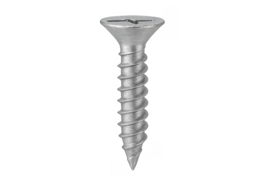 Silver flat head self tapping screw tool