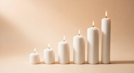 Growth and Progress Candles Burning Brighter in a Gradual Ascent, Achieving Illumination