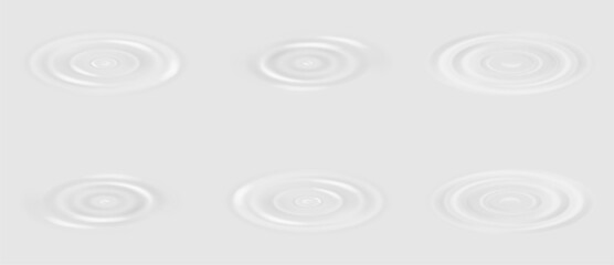 Cream drop background. Milk splash wave effect. 3d sound impact with concentric circle on surface. Liquid lotion swirl ripple motion. Yogurt puddle realistic texture. Spa cosmetic flow Illustration.
