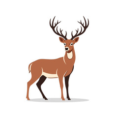 Fototapeta premium Majestic stag with impressive antlers stands proudly, symbolizing nature's grace and wilderness spirit.