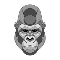 Fototapeta premium Powerful gorilla head geometric mosaic art conveying strength and wild nature, perfect for branding