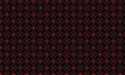 Japanese Shippo and floral pattern burgundy and black