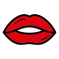 Obraz premium Lips Filled Icon Beauty and Fashion Vector for Makeup and Love Designs