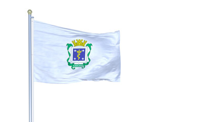 A bandeira do município de Cascavel, estado do Paraná, Brasil - Ilustração 3D