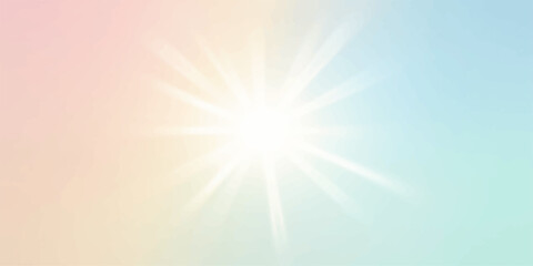 Obraz premium Bright summer sun rays glow on an abstract blue background