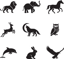 collection of animals silhouettes